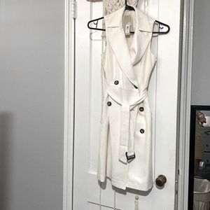 Off white shirt dress.